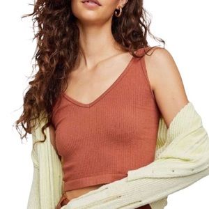 Intimately FP Solid Rib Brami Crop Top red xs/s